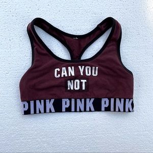 Victoria’s Secret PINK maroon sports bra s small